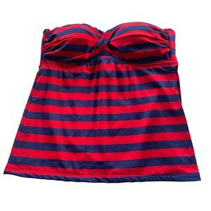 Large Strapless Navy and Red Missizo Top